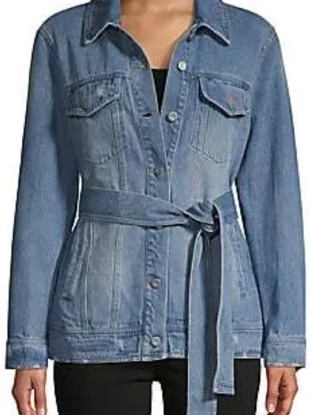 Bagatelle Belted Denim Trucker Jacket - Size S